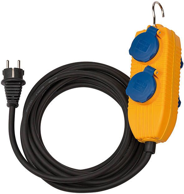 Brennenstuhl Bouwplaatsen-kabel IP54 met contactdozenblok 10m zwart H07RN-F 3G1 5 1151740010