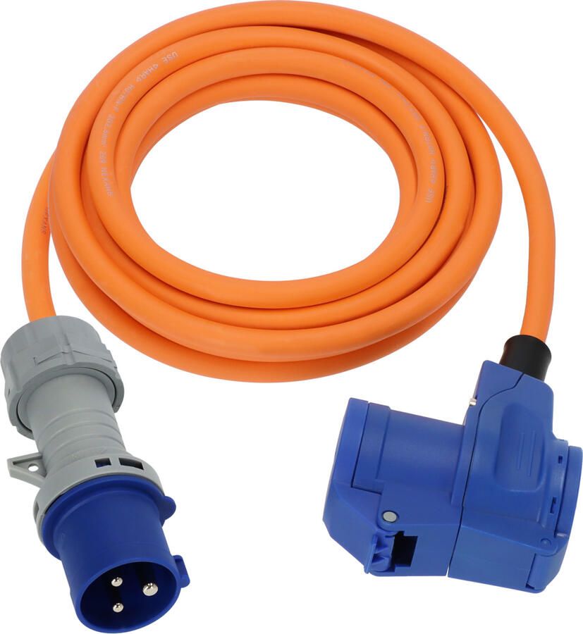 Brennenstuhl Camping CEE verlengkabel CEE-stekker haakse koppeling | 3m | oranje | H07RN-F 3G2 5 | IP44 | 230V 16A 1167650303