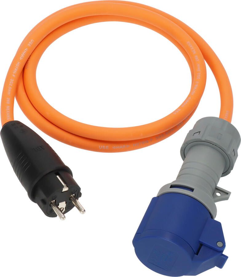 Brennenstuhl Campingadapterkabel geaarde stekker CEE-koppeling | 1 5m | oranje | H07RN-F 3G2 5 | IP44 | 230V 16A 1132910125