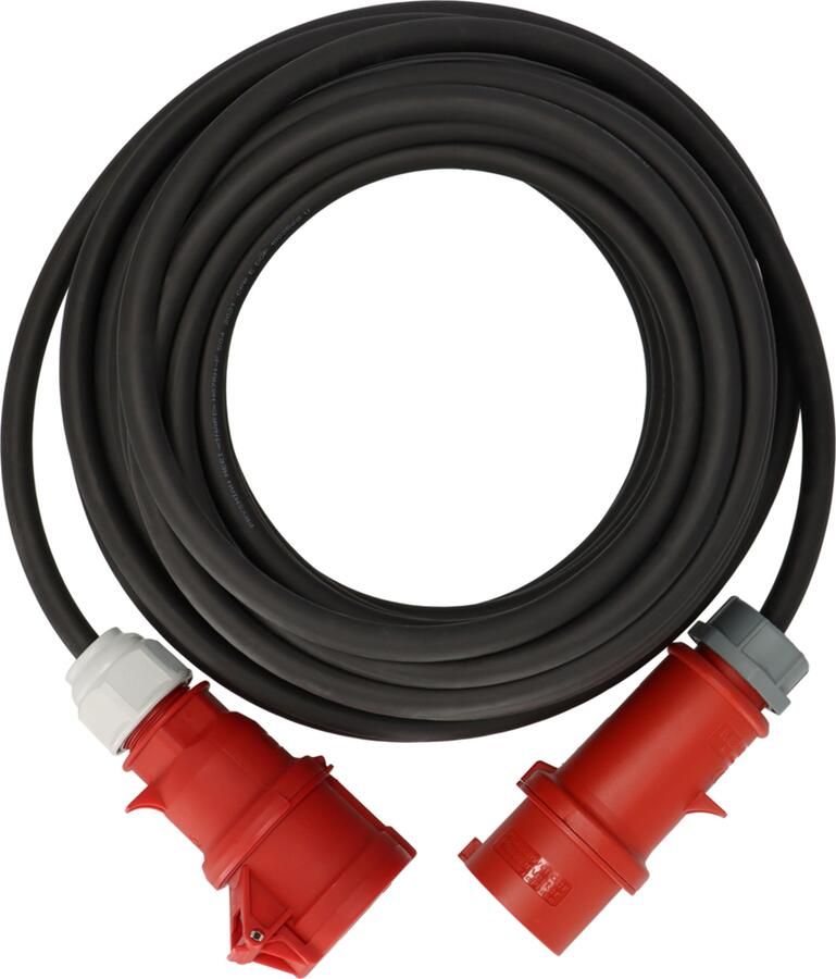 Brennenstuhl CEE-verlengkabel IP44 met faseomvormer 25m zwart H07RN-F 5G4 0 CEE 400V 32A 1169390250