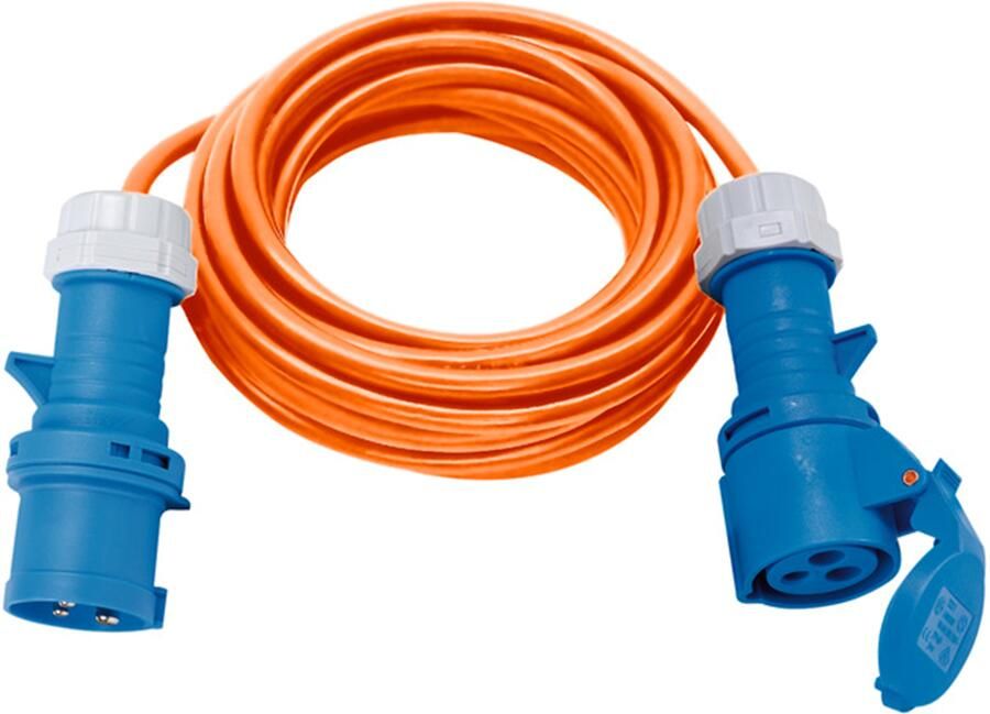 Brennenstuhl CEE-verlengkabel IP44 voor Camping Maritime 10m H07RN-F 3G2 5 oranje CEE 230V 16A stekker en koppeli 1167650610