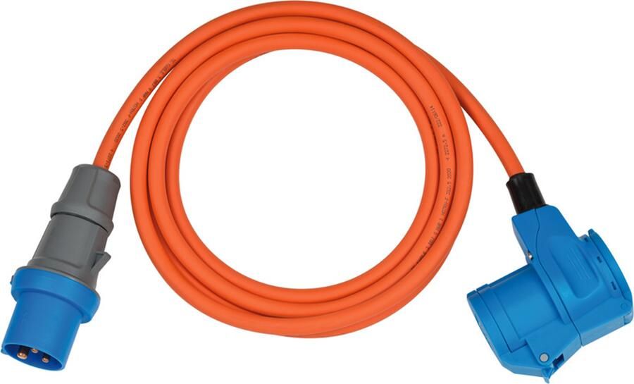 Brennenstuhl CEE verlengsnoer | IP44 | voor Camping Maritime | 3m | Oranje | H07RN-F 3G2 5 CEE-stekker | haakse koppeling 230V 16A