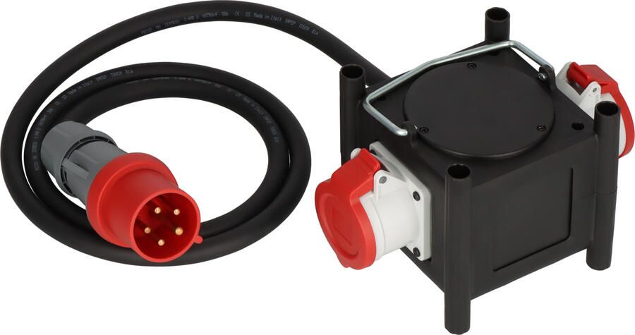 Brennenstuhl Compacte rubberen stroomverdeler BSV 3 2 32 2x CEE | 2m | H07RN-F 5G6 0 | IP44 | 400V 32A 1153680200