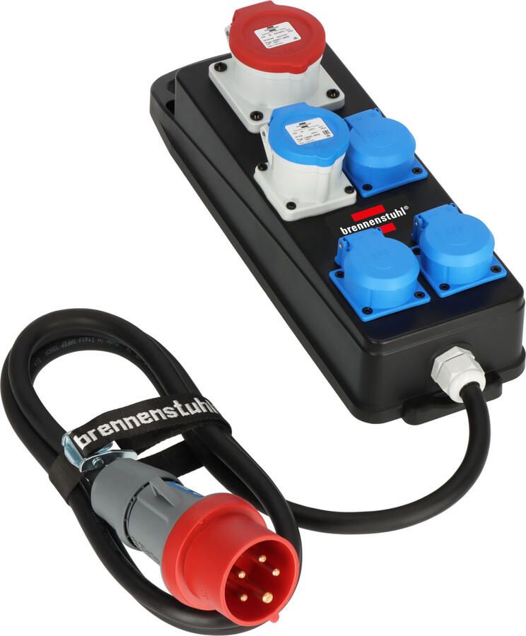 Brennenstuhl Draagbare stroomverdeler BSV P 3x contactdozen 1x CEE 1x CEE | 2m | H07RN-F 5G2 5 | 230V 16A | 400V 16A 1151480020
