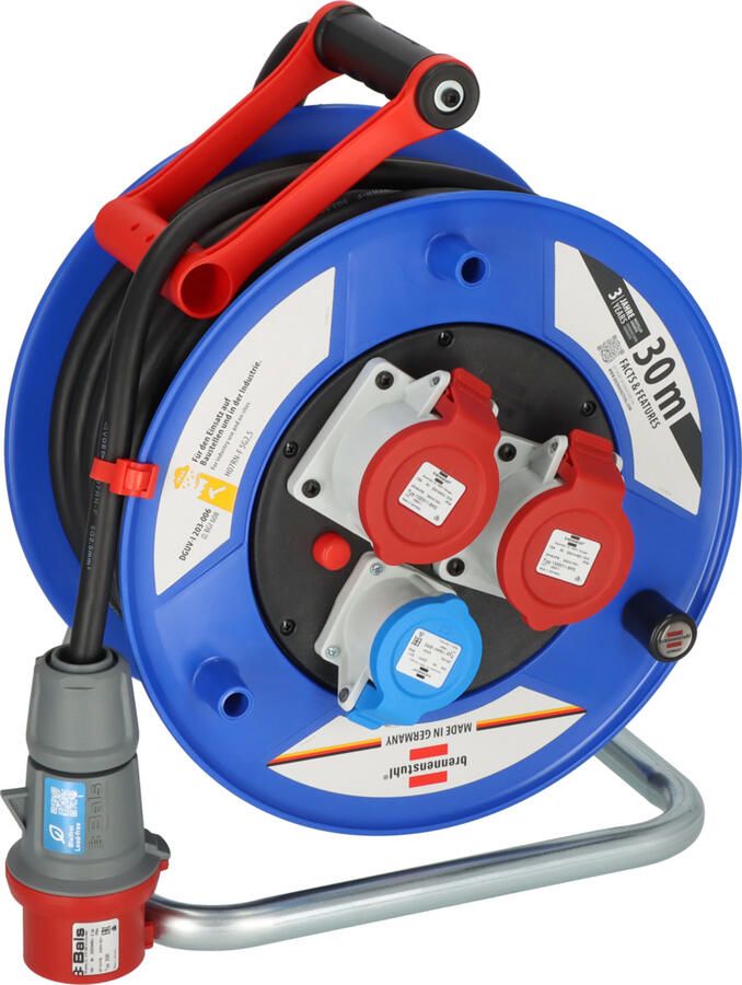 Brennenstuhl Garant CEE 3 industriële bouwplaats kabelhaspel | 30m | H07RN-F 5G2 5 | IP44 1238020