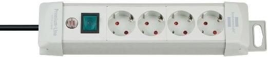 Brennenstuhl Premium-Line stekkerdoos 4-voudig lichtgrijs 1 8m H05VV-F 3G1 5 1955540100
