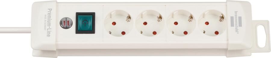 Brennenstuhl Premium-Line 4-voudige stekkerdoos | 1 8 m | 45° hoek | wit | 1 stuks BN-1952240100