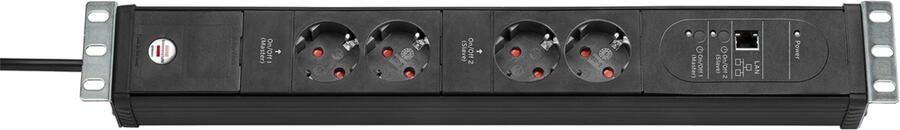 Brennenstuhl Premium-Web-Line stekkerdoos 2-voudig zwart 3m H05VV-F 3G1 5 19" formaat 1156057984