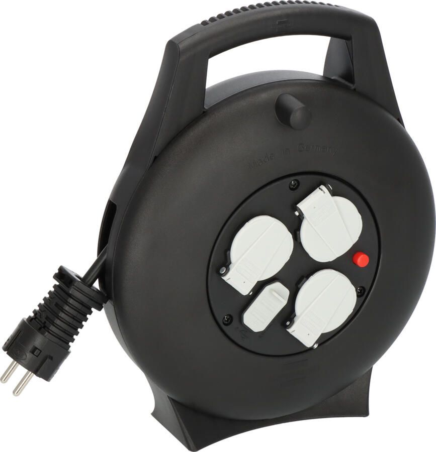 Brennenstuhl Vario-Line kabelhaspel VL2-X 3-voudig met USB | 10m | zwart | H05VV-F 3G1 5 1093900600