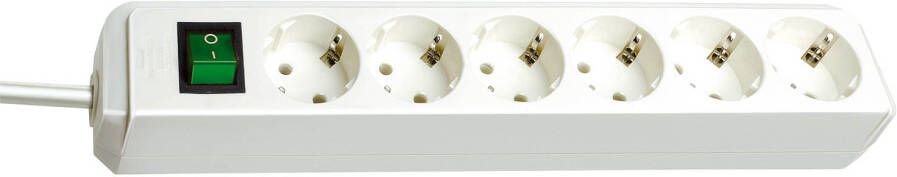 Brennenstuhl Eco-Line met schakelaar 6-voudig wit 1 5m H05VV-F 3G1 5 1159520015