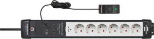 Brennenstuhl Premium-Line Comfort Switch Plus | stekkerdoos | 6-voudig | zwart lichtgrijs | 3m | H05VV-F 3G1 5 1951560102