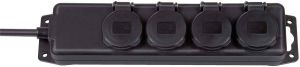 Brennenstuhl Stopcontactverdeler IP44 4-voudig zwart 2m H07RN-F 3G1 5 | 1 stuks BN-1159964