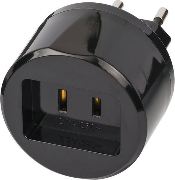 Brennenstuhl Travel Adapter USA => Euro with 2 5A fuse| per 5 1508500010