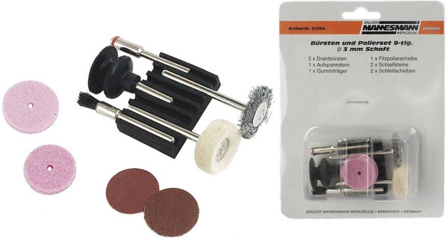 Brüder Mannesmann Borstel polijstset 9 dlg (Hobby) 92564
