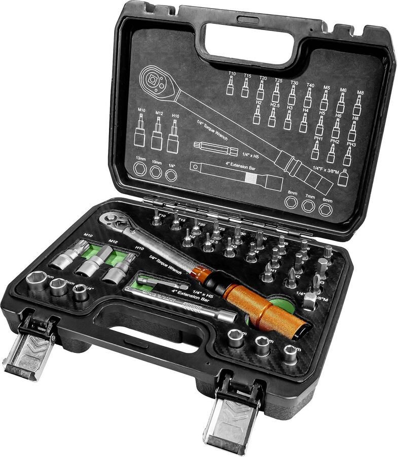 Brüder Mannesmann Draaimomentsleutelset 1 4 inch 32 dlg 18315