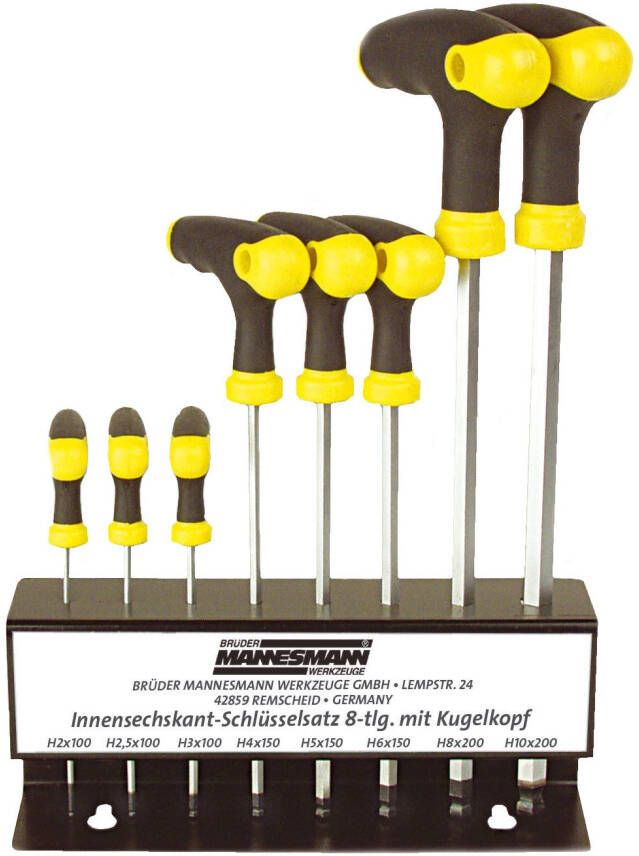 Brüder Mannesmann Inbus T-greepset 8 dlg (Hobby) 18165