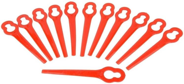 Brüder Mannesmann Kunststof vervangingsmessen 12 stuks voor 20-volt accu-grastrimmer artikelnummer M17782 17785