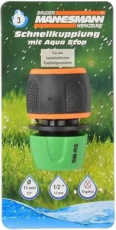Brüder Mannesmann Snelkoppeling voor tuinslang met waterstop 63602