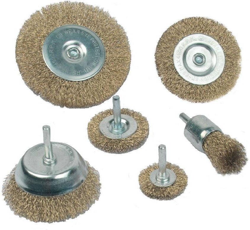 Brüder Mannesmann Staaldraad borstelset 6 dlg (Hobby) 43806