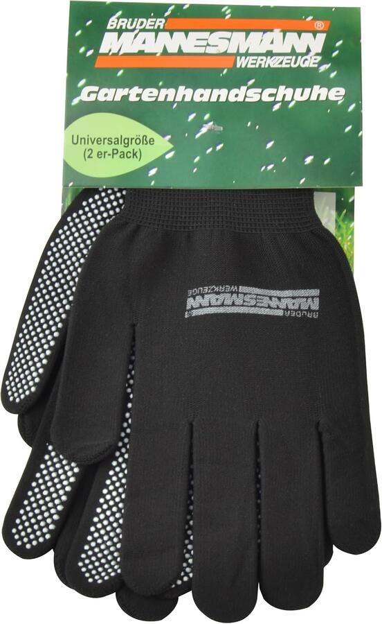 Brüder Mannesmann Tuinhandschoenen polyester met PVC-noppen en gebreide manchet 2 paar 40380