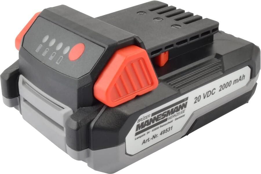 Brüder Mannesmann Vervangende accu 20 volt 2 0 Ah voor heteluchtpistool met artikelnummer M49530 49531