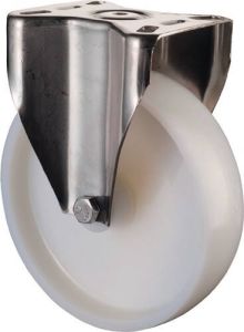 BS Rollen Bokwiel | wiel-d. 100 mm draagvermogen 130 kg | kunststof | plaat L95xB80 mm | 1 stuk H110.A90.100