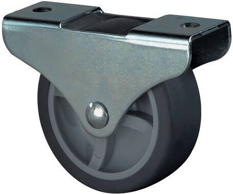 BS Rollen Kastwieltje | wiel-d. 50 mm draagvermogen 50 kg | materiaal wiel rubber | met schroefplaat | 1 stuk E51.050