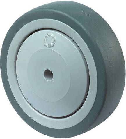BS Rollen Reserve-wiel | wiel-d. 100 mm draagvermogen 100 kg | rubber grijs | as-d. 8 mm naaflengte 36 5 mm | 1 stuk A85.101