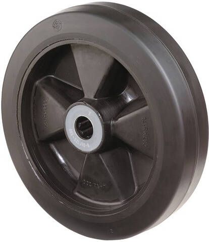 BS Rollen Reserve-wiel | wiel-d. 100 mm draagvermogen 140 kg | rubber zwart | as-d. 12 mm naaflengte 40 mm | 1 stuk B60.100