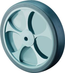 BS Rollen Reserve-wiel | wiel-d. 200 mm draagvermogen 220 kg | rubber grijs | as-d. 20 mm naaflengte 60 mm | 1 stuk B44.201