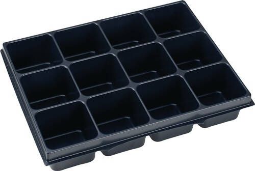 BS Systems Verdeler voor kleine delen | B349xD265xH63 m polystyreen | met 12 bakken | zwart | 1 stuk 1000010134