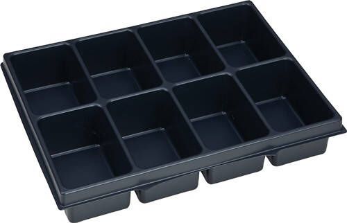 BS Systems Verdeler voor kleine delen | B349xD265xH63 m polystyreen | met 8 bakken | zwart | 1 stuk 1000010132