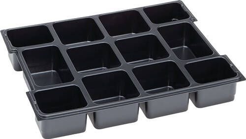 BS Systems Verdeler voor kleine delen | B404xD312xH61 mm polystyreen | met 12 bakken | zwart | 1 stuk 1000010126