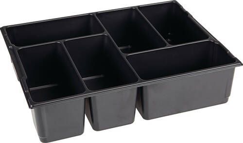 BS Systems Verdeler voor kleine delen | B404xD317xH97 mm polystyreen | met 6 bakken | zwart | 1 stuk 1000010128