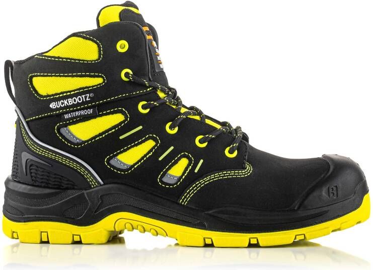 Buckbootz Werkschoen BVIZ2 Hoog S3 + KN | Zwart Oranje BVIZ2OR | 00.176.084.47