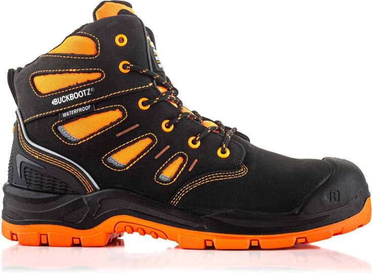 Buckbootz Werkschoen BVIZ2 Hoog S3 + KN Zwart Oranje | Zwart Oranje | 5055138022368