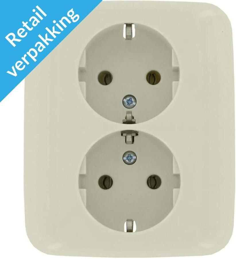Busch-Jaeger BJ SI Reflex wandcontactdoos 2-voudig RA creme