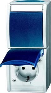 Busch Jaeger SWD opbouw combinatie RA wissel verticaal blauw 4696030