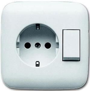 Busch Jaeger WIT inbouw combinatie 1polig wissel RA 4691865