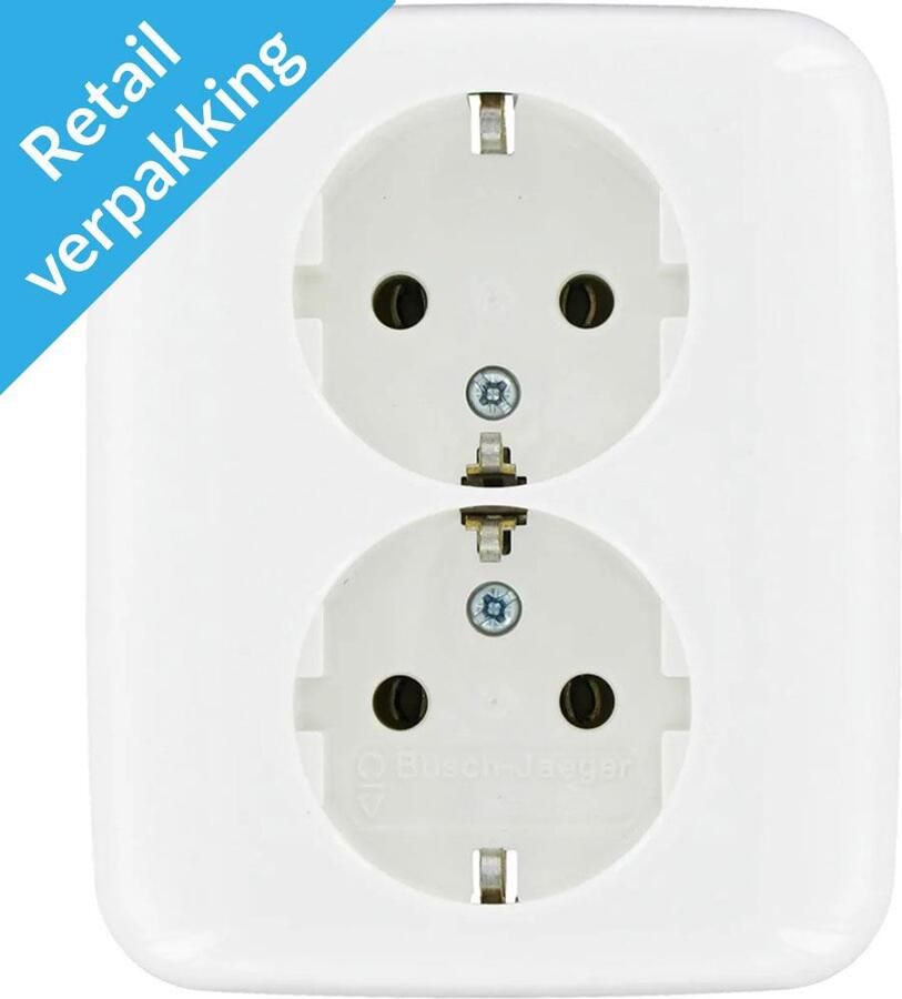 Busch-Jaeger BJ SI Reflex wandcontactdoos 2-voudig RA wit