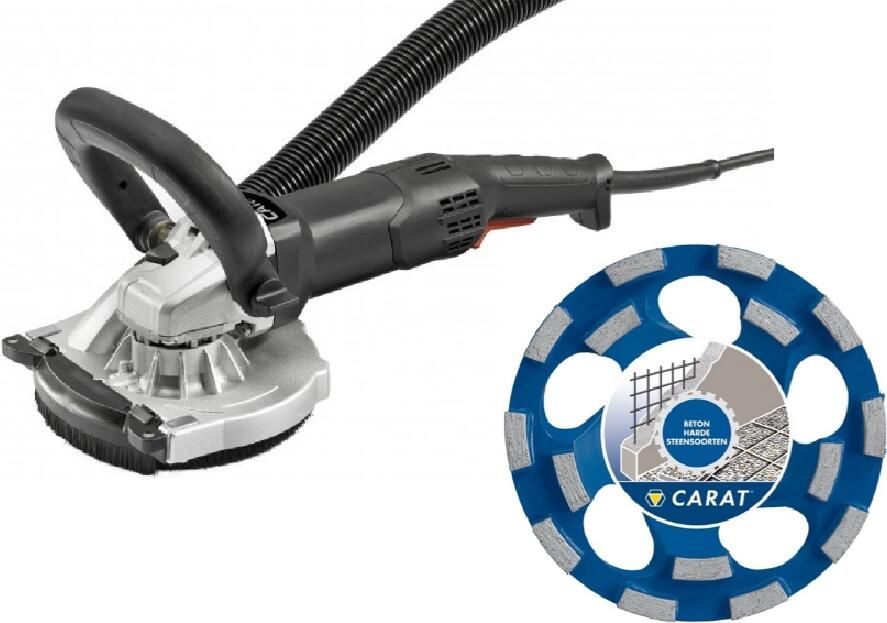 Carat Renovatie slijper | RG-125 Dustec | + CUBD1253C0 Slijpkop Beton Premium MZRG125A22