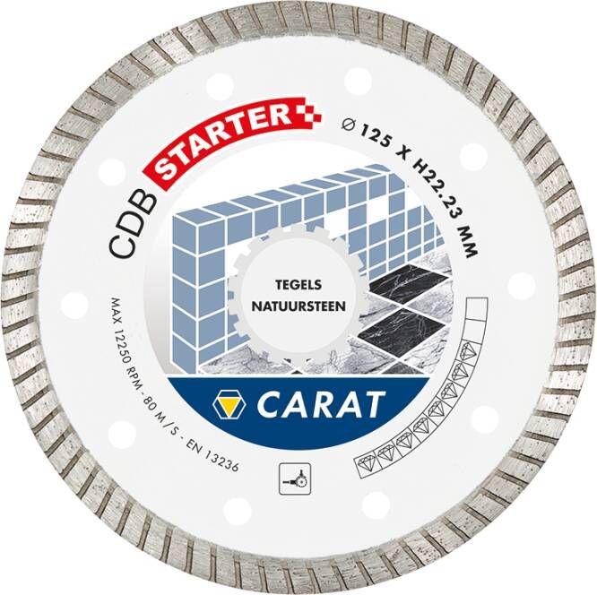 Carat CDBS125300 Diamantzaagblad voor droogzagen 125x22 23x10mm Tegels Natuursteen CDBS125300
