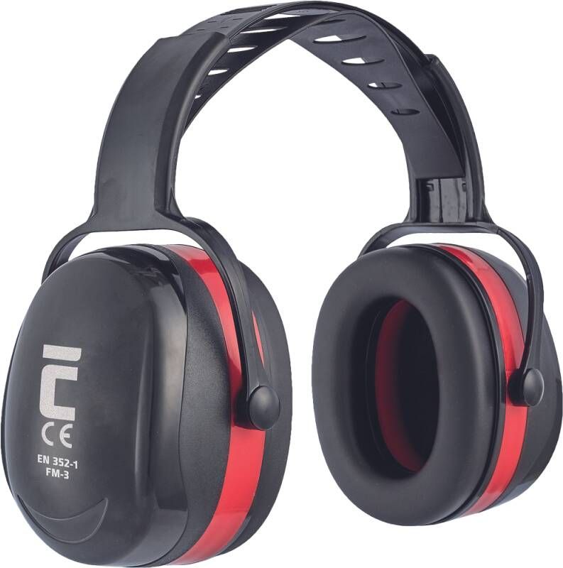 Cerva FM-3 Earmuff Gehoorbescherming | Kleur Zwart Rood | Maat One Size 8591806587601