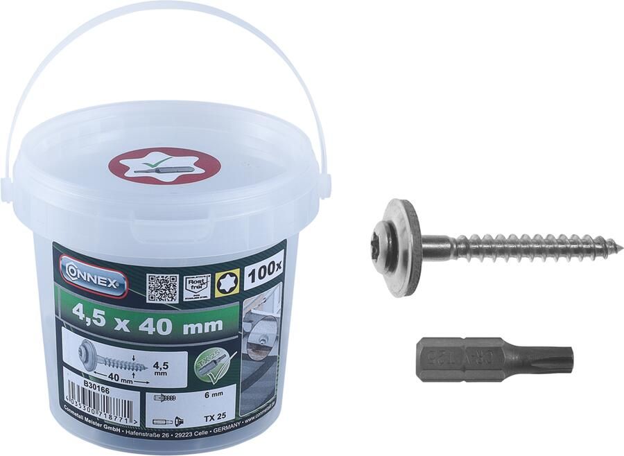 Connex Dichtingsschroef 4.5X45 Emmer 100St B30166