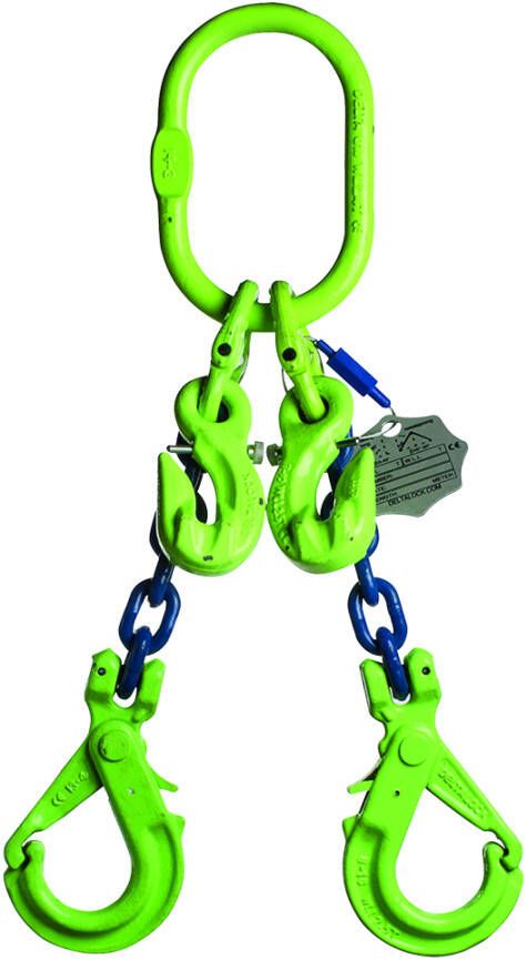 Delta 2-Sprong met veiligheidshaak met inkorthaak | Grade 100 | 5 600 ton | 10 mm | 1 m YE.10.2SVI.10.010