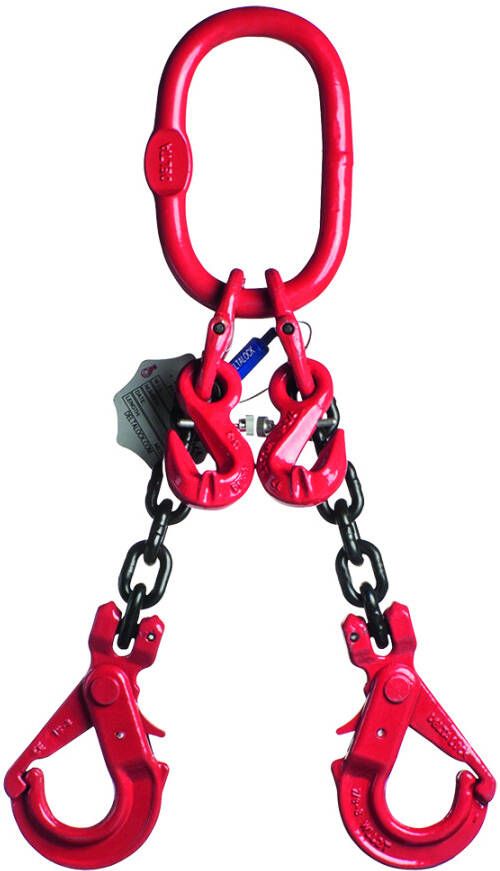 Delta 2-Sprong met veiligheidshaak met inkorthaak | Grade 80 | 2 800 ton | 8 mm | 5 m YE.8.2SVI.08.050