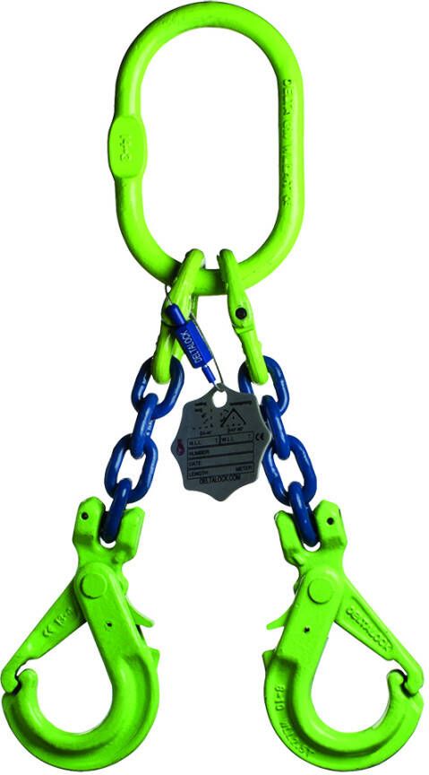 Delta 2-Sprong met veiligheidshaak zonder inkorthaak | Grade 100 | 2 000 ton | 6 mm | 5 m YE.10.2SV.06.050