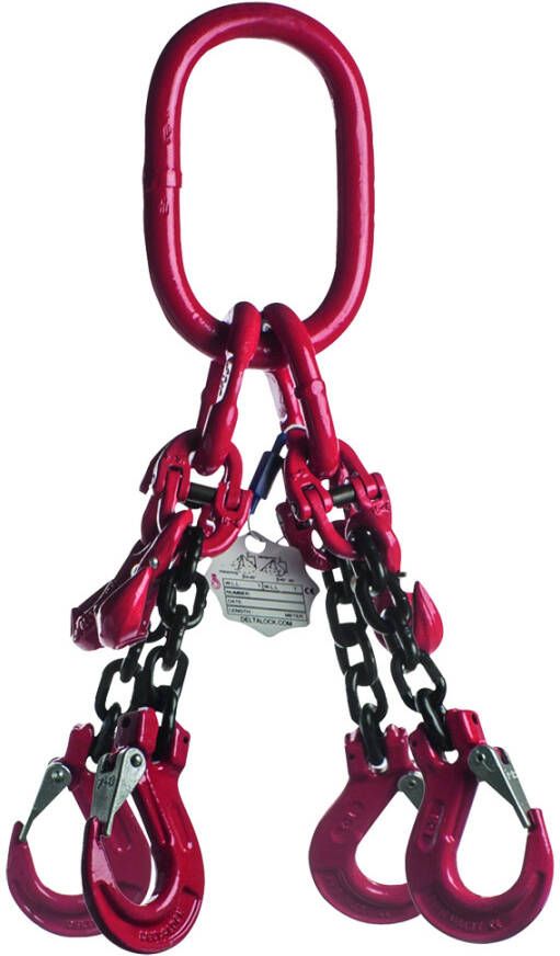 Delta 4-Sprong met klephaak met inkorthaak | Grade 80 | 2 350 ton | 6 mm | 4 m YE.8.4SKI.06.040