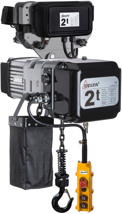 Delta Elektrische kettingtakel SG.DTS | 400V | met elektrische loopkat | 3 m | 0 25 ton | 13 5 m min | 0 2 kW | SG.0.DTD.00251.03