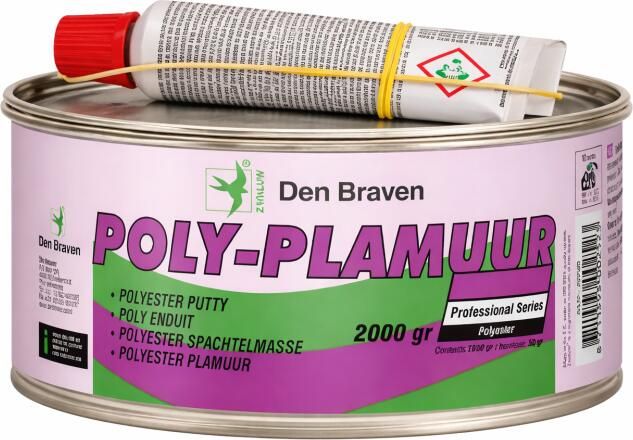 DEN BRAVEN Zwaluw Poly-Plamuur 2-componenten 800 gr. Gebroken wit | Mtools - Foto 5